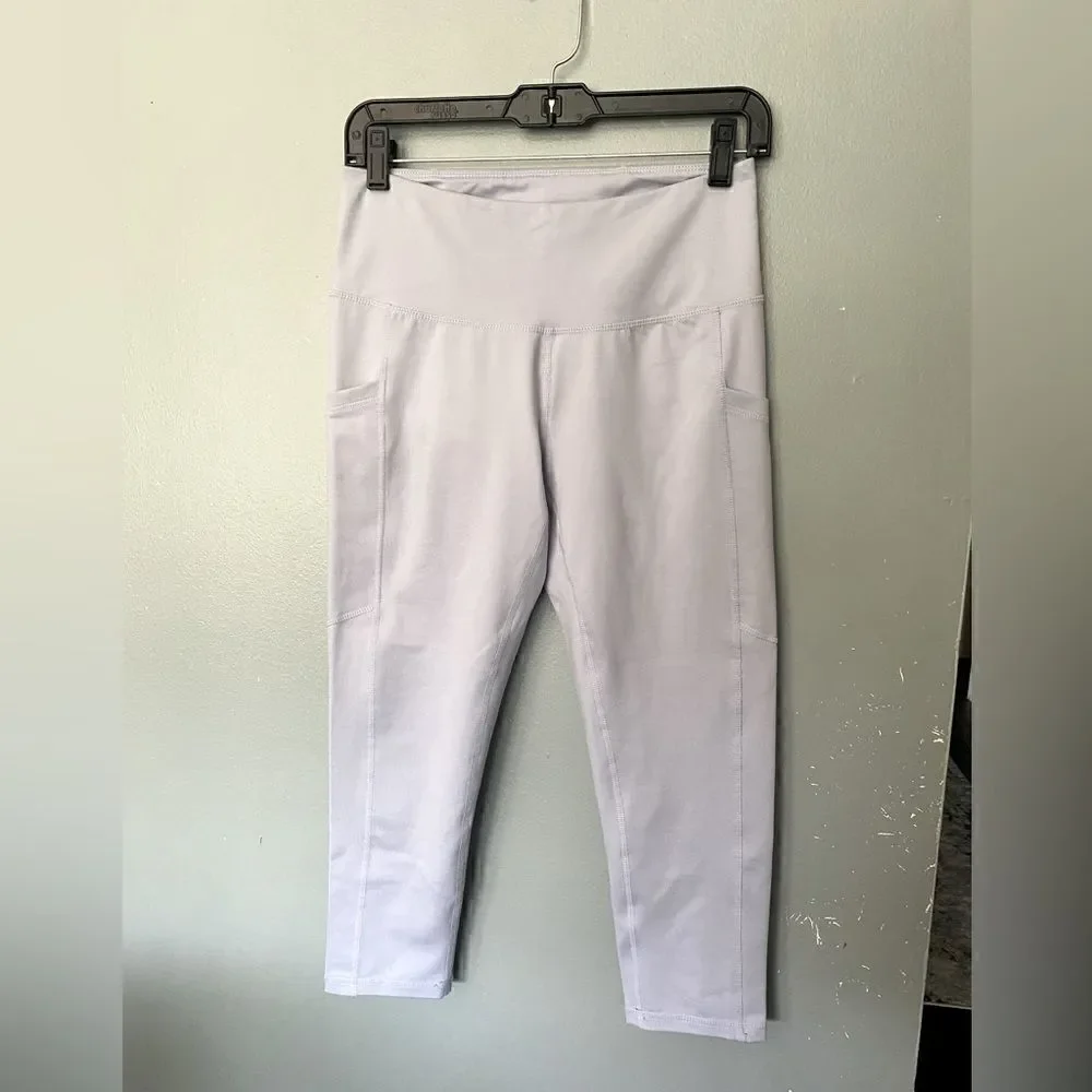 Z by Zella Cropped Leggings Light Lilac Pockets size M